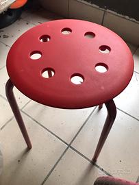 Sgabello Marius Ikea rosso