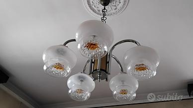 Lampadario vintage vetro 