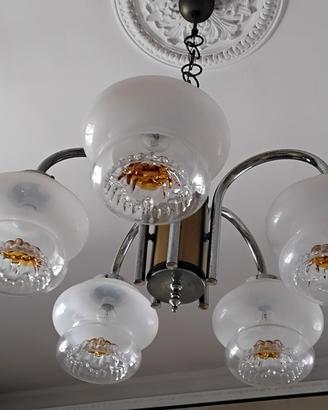 Lampadario vintage vetro 