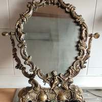 Specchio da tavolo in bronzo vintage