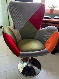 Poltrona girevole patchwork – stile moderno
