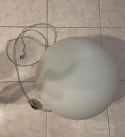 Lampada da terra vintage vetro opalino