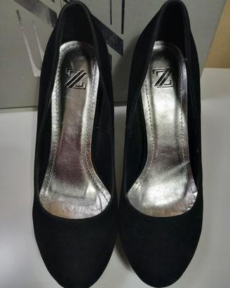 Scarpe donna, Decolletè nere, in suede, 37, NUOVE