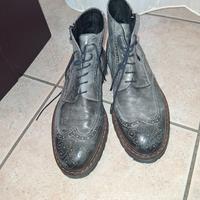 stivale pelle grigio NUOVO