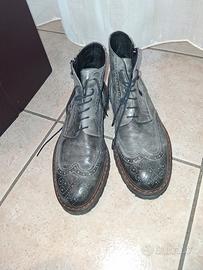 stivale pelle grigio NUOVO