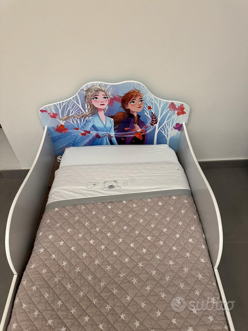 Disney Frozen - Letto per bambini con spazio sotto il letto per materasso  da 140 cm x 70 cm