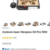 Incisore laser Mecpow X3 Pro 10W + Pompa d’aria