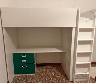 Letto a soppalco IKEA SMÅSTAD con scrivania e 3 ca