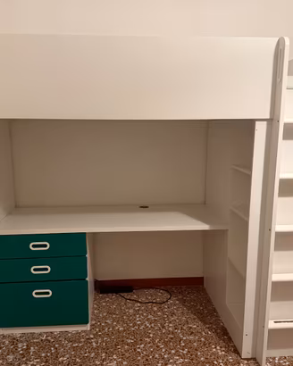 Letto a soppalco IKEA SMÅSTAD con scrivania e 3 ca