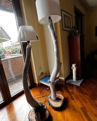 lampada in legno marino driftwood
