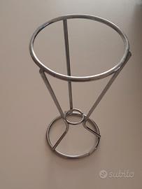 Porta coni acciaio inox per patatine fritte 4pezzi