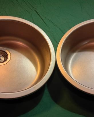Coppia vasche lavello cucina tonde inox