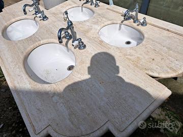2 doppi lavabi travertino