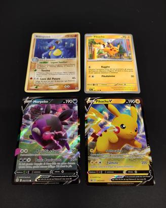 Lotto Carte Pokémon V e Vintage - Pikachu & Morpek