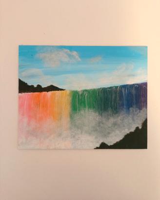 Dipinto a Mano "Cascata Arcobaleno" 