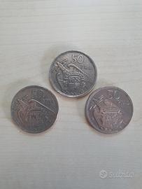 LOTTO 3× 50 PESOS FRANCO 1957