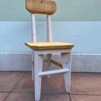 Sedia in Legno bianca - Artigianato fatto a mano
