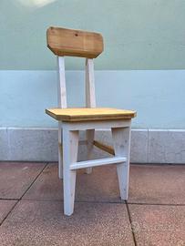 Sedia in Legno bianca - Artigianato fatto a mano
