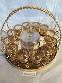 set 12 bicchierini da tè gold plated cm27x33