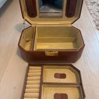 Portagioie nuovo in pelle con specchio e scomparti