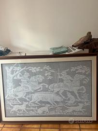 Quadro lavorato a mano con uncinetto