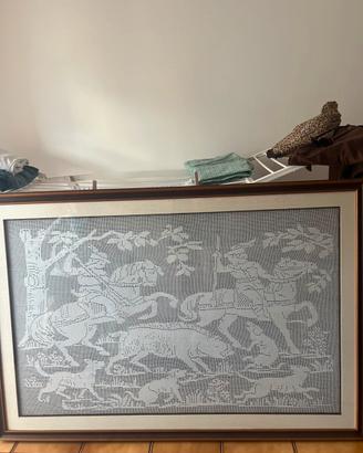 Quadro lavorato a mano con uncinetto
