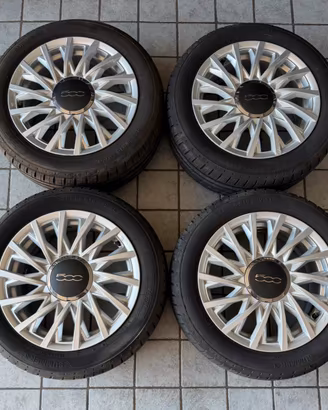 4 cerchi in lega R15 Fiat 500 Restyling+pneumatici