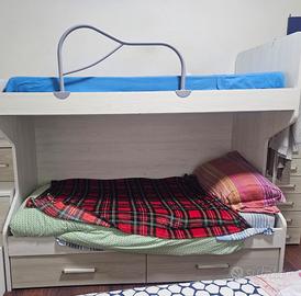 Divano con penisola,tavolo in legno con 6 sedie,st