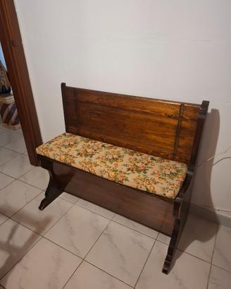 panca rustica in legno massello con vano contenito