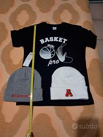 Set 2 cappelli e 1 maglietta t-shirt basket nuovi