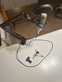 Braccio microfono regolabile con accessori e cavo