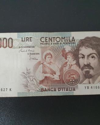 100000 Lire Caravaggio 1° Tipo SERIE YB 416627 K