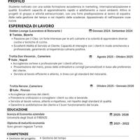 Cameriere/magazziniere/venditore/aiuto cuoco