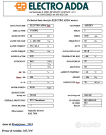 MOTORE ELETTRICO TRIFASE 22 kW