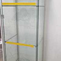  2 Vetrinette espositive in vetro con ripiani