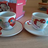 Set caffè 2 tazzine con piattini Hello Kitty NUOVO
