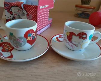 Set caffè 2 tazzine con piattini Hello Kitty NUOVO