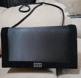 Borsa elegante con strass nera