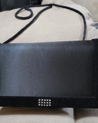 Borsa elegante con strass nera