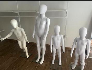 MANICHINI BAMBINI 4 PZ CON BASI IN VETRO E METALLO