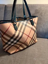 Borsa Burberry Tote Bag Original Check Beige/Verde
