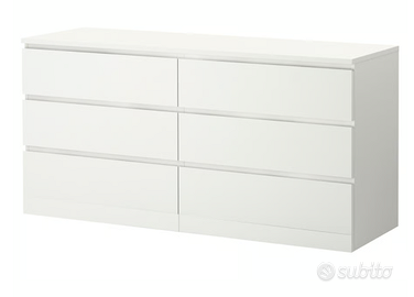 Cassettiera IKEA MALM 6 cassetti bianca come nuova