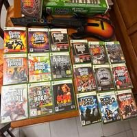 Lotto giochi xbox 360 guitar hero+ rock band+acces