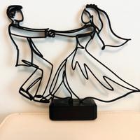Sposi danzanti Line Art – stampa 3D decorativa