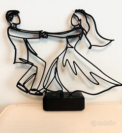 Sposi danzanti Line Art – stampa 3D decorativa