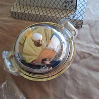 Portacaramelle vintage in acciaio inox e oro 24k