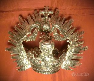 GRANDE CORONA IMPERIALE CON RAGGIERA -ARGENTO 1700
