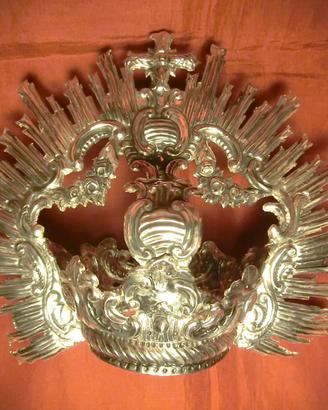 GRANDE CORONA IMPERIALE CON RAGGIERA -ARGENTO 1700