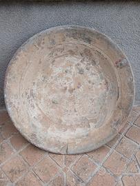 Antico Vassoio-Terracotta Dipinto a Mano-Antichità
