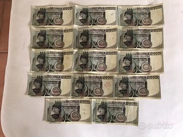 14 BANCONOTE  10000 LIRE  CASTAGNO 30 OTTOBRE 1976